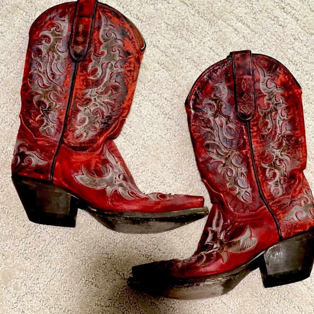 Dan Post Red cowboy boot size 6